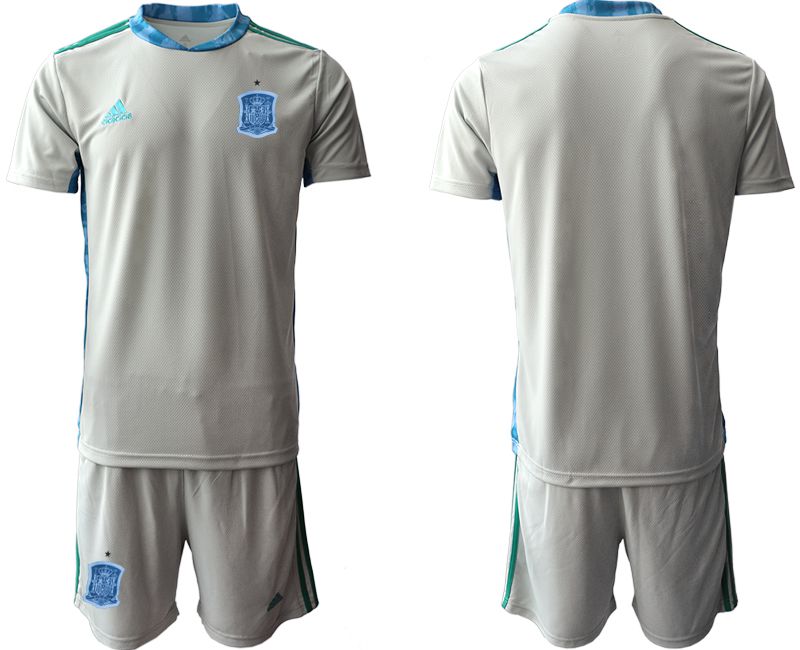 Men 2021 World Cup National Spain gray goalkeeper Soccer Jerseys->->Soccer Country Jersey